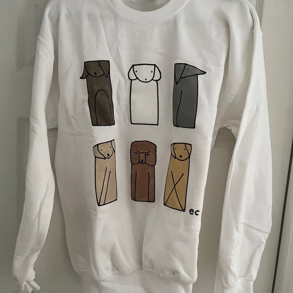 Artist Painted Dog Graphic Sweatshirt